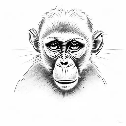baby girl monkey  tattoo design idea