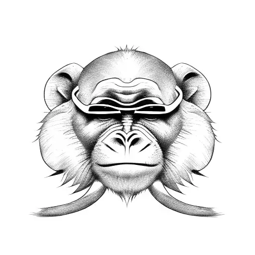 cute girl monkey  tattoo design idea