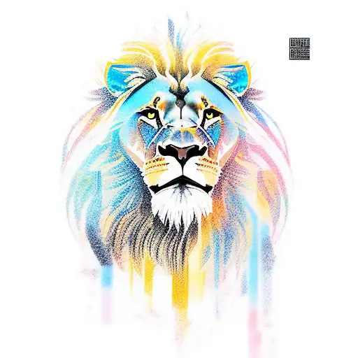 standing lion tattoo design idea