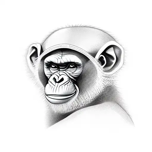 schoolgirl chimpanzee tattoo design idea