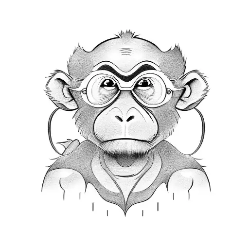 baby girl monkey  tattoo design idea