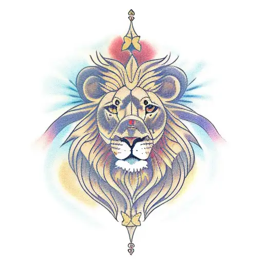 full body lion tattoo design idea