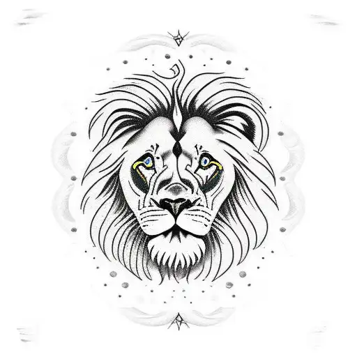 lion full body tattoo design idea
