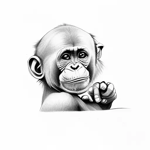 baby girl chimpanzee tattoo design idea