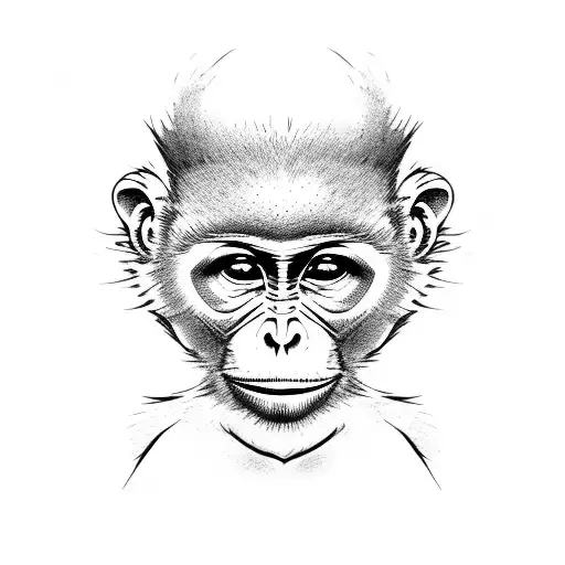 cute girl monkey  tattoo design idea