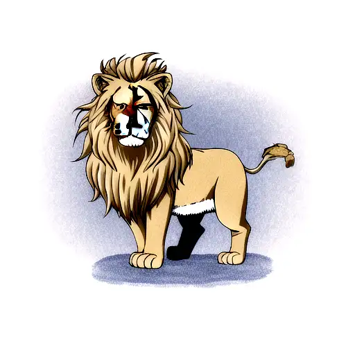standing lion tattoo design idea