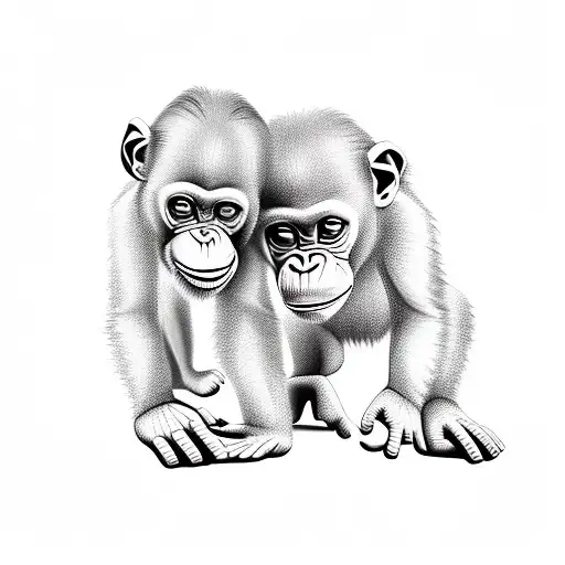 baby girl chimpanzee tattoo design idea