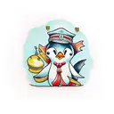 dancing penguin tattoo design idea