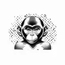 cute girl monkey  tattoo design idea