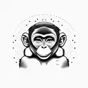 cute girl monkey  tattoo design idea