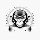 cute girl monkey  tattoo design idea