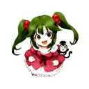 cute girl monkey  tattoo design idea