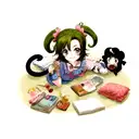 cute girl monkey  tattoo design idea