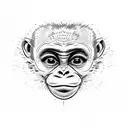 cute girl monkey  tattoo design idea