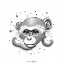 cute girl monkey  tattoo design idea