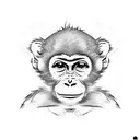 cute girl monkey  tattoo design idea