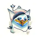 adhd penguin tattoo design idea