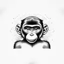 baby girl monkey  tattoo design idea
