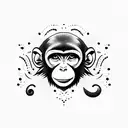 baby girl monkey  tattoo design idea
