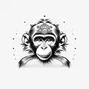 baby girl monkey  tattoo design idea
