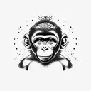 baby girl monkey  tattoo design idea