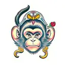 cute girl monkey  tattoo design idea