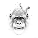 cute girl monkey  tattoo design idea