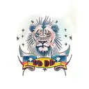super hero dad lion tattoo design idea