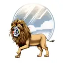 standing lion tattoo design idea