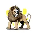standing lion tattoo design idea