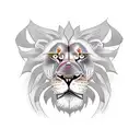 running lion and lioness tattoo design idea