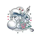 cute girl monkey  tattoo design idea