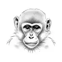 cute girl monkey  tattoo design idea