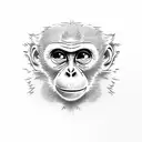 cute girl monkey  tattoo design idea