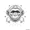 cute girl monkey  tattoo design idea
