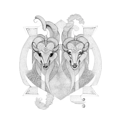 aries and gemini tattoo design idea