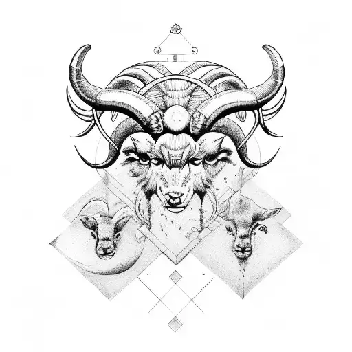 aries and gemini tattoo design idea