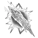 lightning beam tattoo design idea