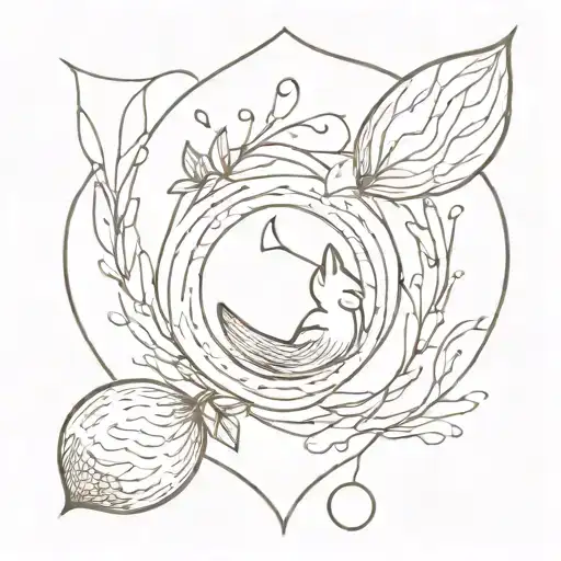 Womb Tattoo, womb tattoo that looks like fox tails, symmetrical, heart shaped egg cell in center of womb tattoo, tattoo design idea