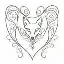 Womb Tattoo, womb tattoo that looks like fox tails, symmetrical, heart shaped egg cell in center of womb tattoo, tattoo design idea
