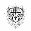 cheetah with fire tattoo design idea