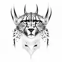 cheetah with fire tattoo design idea