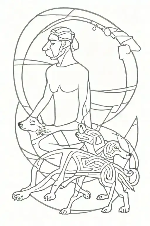 celtic not with football, construction, dog and wife tattoo design idea