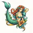 Mermaid tattoo design idea
