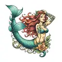 Mermaid tattoo design idea
