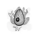  avocado ninja  tattoo design idea