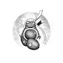  avocado ninja  tattoo design idea