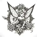 rebel tinkerbell tattoo design idea