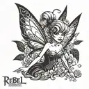rebel tinkerbell tattoo design idea