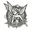 rebel tinkerbell tattoo design idea